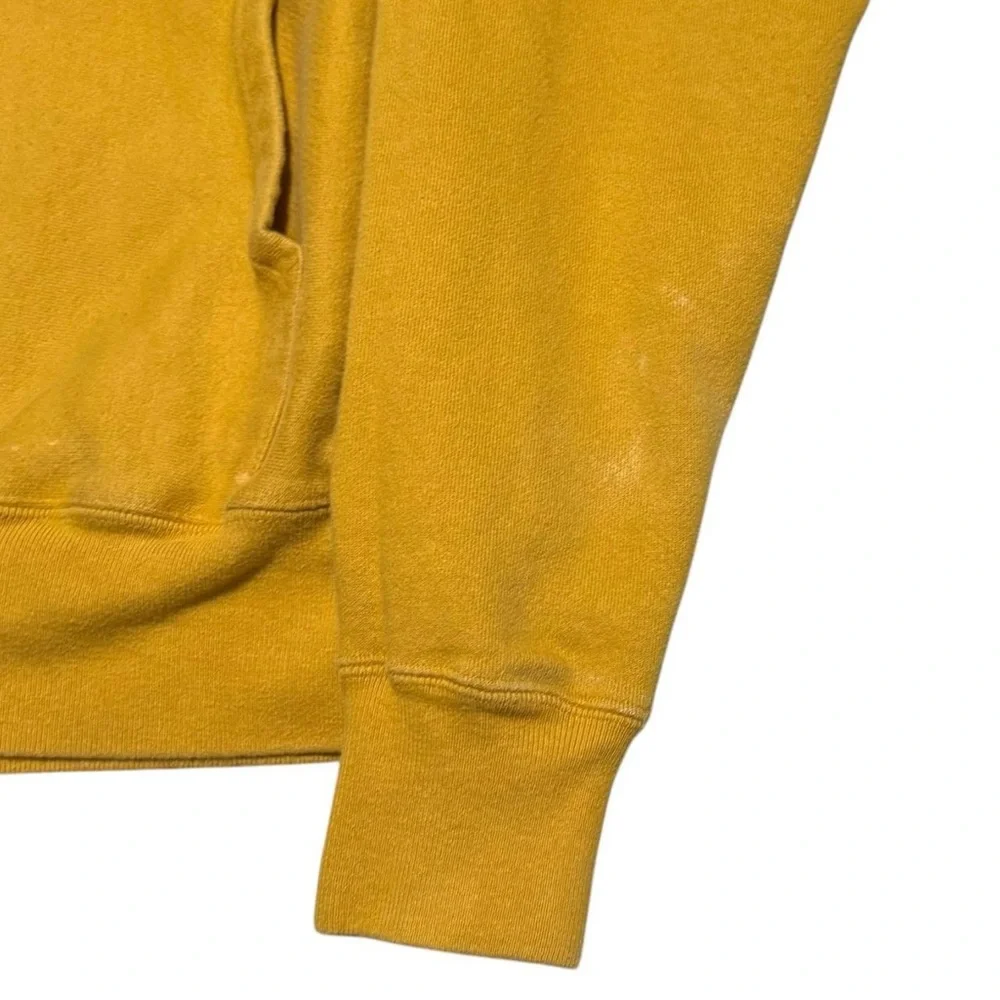 Champion Reverse Weave Yellow Stained Hoodie Sweatshirt Adult Medium